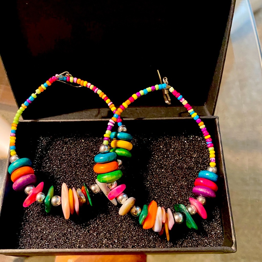Beautiful Beaded Multi Colored Earrings